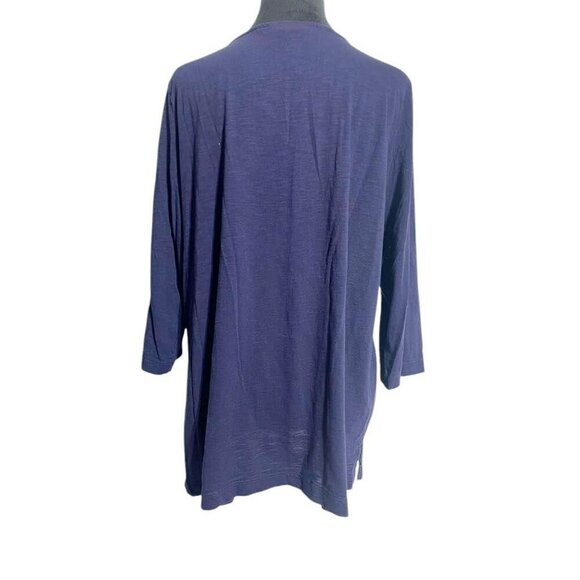 J. Jill Size Large  Top Blouse 3/4 Sleeve Embroidered Shirt Boho - Picture 4 of 7